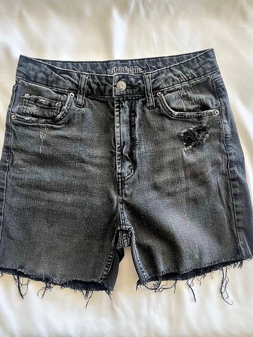 Wild Fable Mid-Rise Denim Cut-Off Shorts Women's Distressed Black Jean Shorts